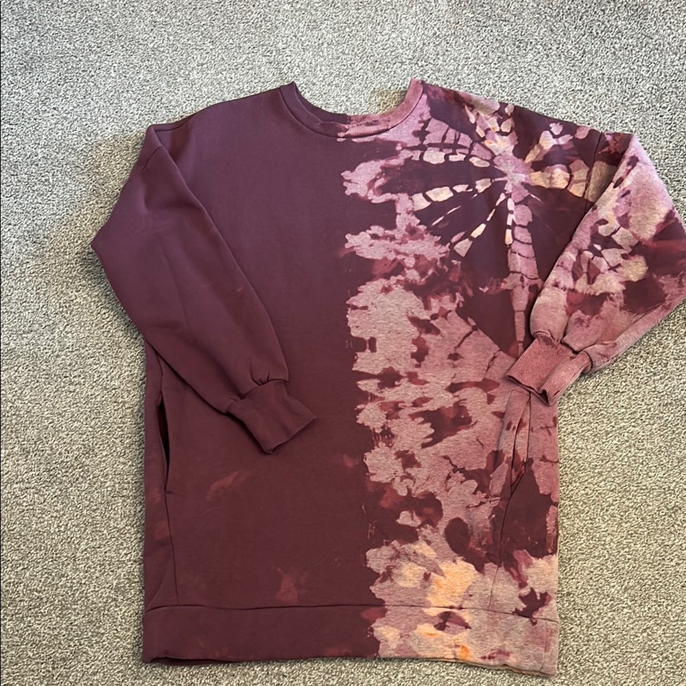 Boutique made tie dye sweatshirt dress w/pockets! Size S
